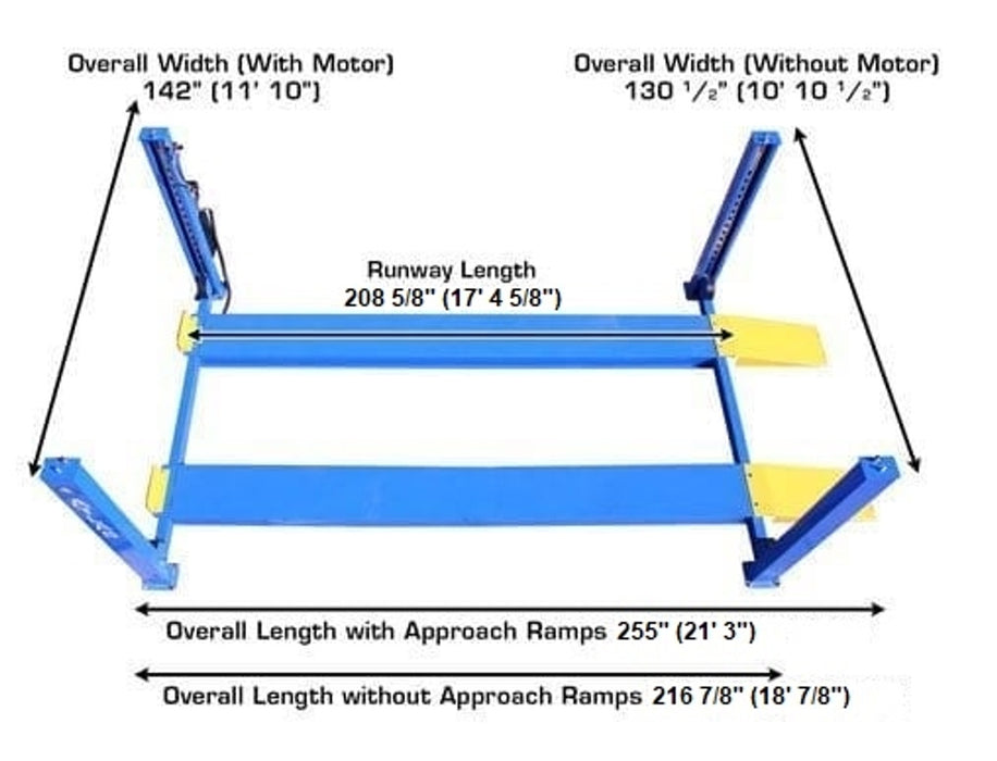 Atlas 414 Commercial 4-Post Lift – 14,000 lb Capacity Heavy-Duty Vehicle Lift | Atlas Automotive Equipment ATTD-414