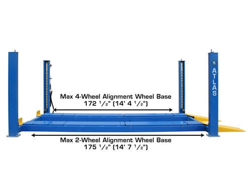 Atlas 414A Commercial Grade Alignment 4-Post Lift – 14,000 lb Capacity Heavy-Duty Automotive Lift (ATTD-414A)