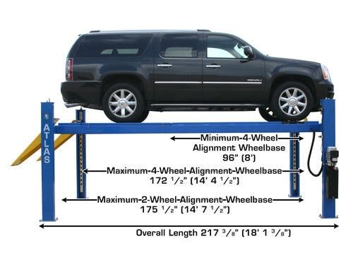 Atlas 414A Commercial Grade Alignment 4-Post Lift – 14,000 lb Capacity Heavy-Duty Automotive Lift (ATTD-414A)