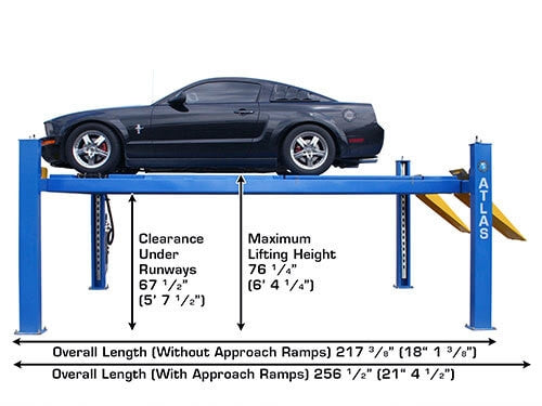 Atlas 414A Commercial Grade Alignment 4-Post Lift – 14,000 lb Capacity Heavy-Duty Automotive Lift (ATTD-414A)