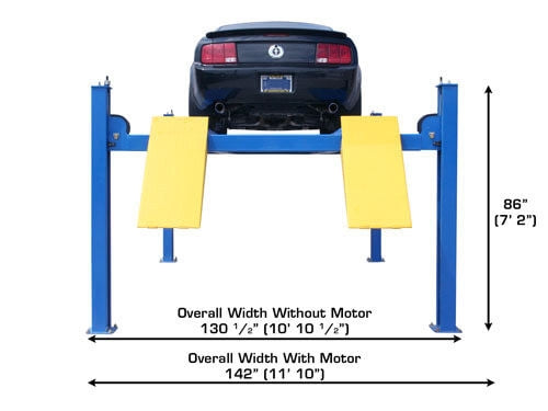 Atlas 414A Commercial Grade Alignment 4-Post Lift – 14,000 lb Capacity Heavy-Duty Automotive Lift (ATTD-414A)