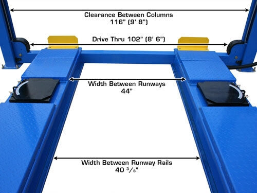 Atlas 414A Commercial Grade Alignment 4-Post Lift – 14,000 lb Capacity Heavy-Duty Automotive Lift (ATTD-414A)