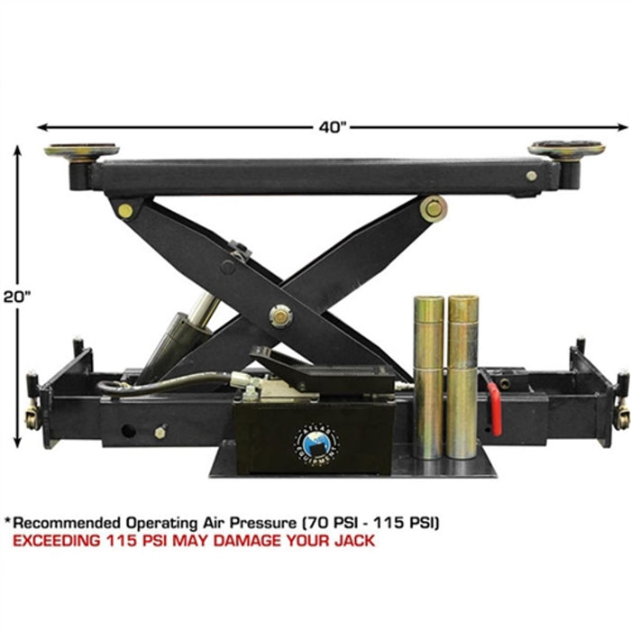 Atlas Automotive 8,000 lb Air/Hydraulic Rolling Bridge Jack – ATEATTD-RJ8000BK