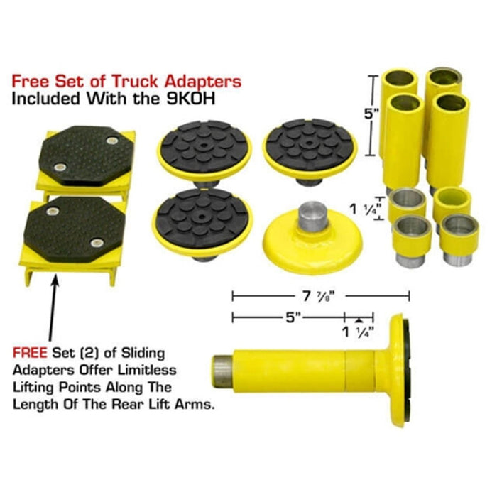 tlas 9KOHX 9,000 LB Overhead Two-Post Car Lift with Lawnmower Adapter | Heavy-Duty Automotive Equipment Combo | Model XH-9KOHX-COMBO-FPD