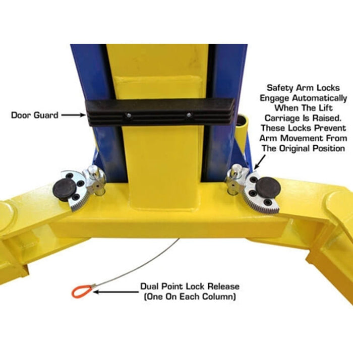 tlas 9KOHX 9,000 LB Overhead Two-Post Car Lift with Lawnmower Adapter | Heavy-Duty Automotive Equipment Combo | Model XH-9KOHX-COMBO-FPD