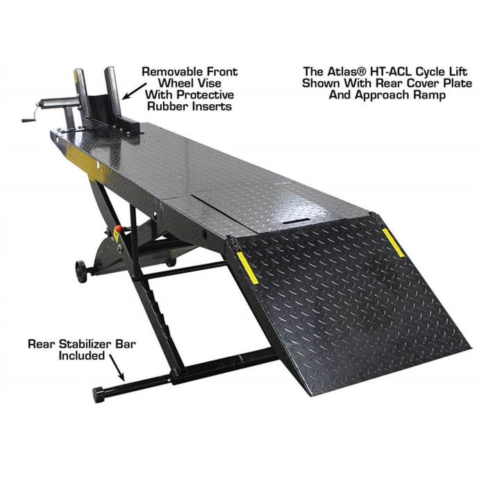 Atlas Equipment ACL Air-Operated Motorcycle Lift – 1,000 lb Capacity with Roller Plate (HT-ACL)