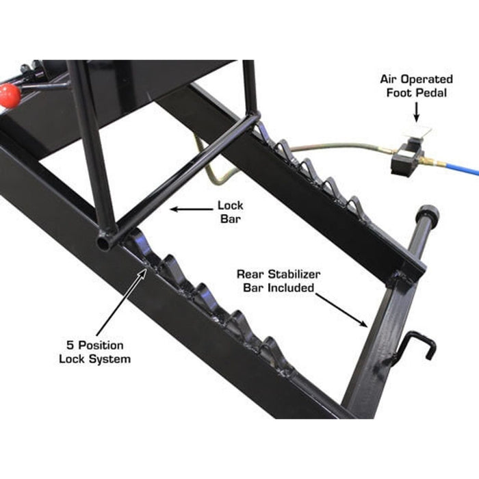 Atlas Equipment ACL Air-Operated Motorcycle Lift – 1,000 lb Capacity with Roller Plate (HT-ACL)