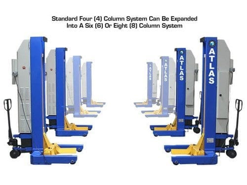 Atlas ML-4034BC Mobile Column Lift System – ALI Certified, Battery Powered, 74,000 lb Capacity