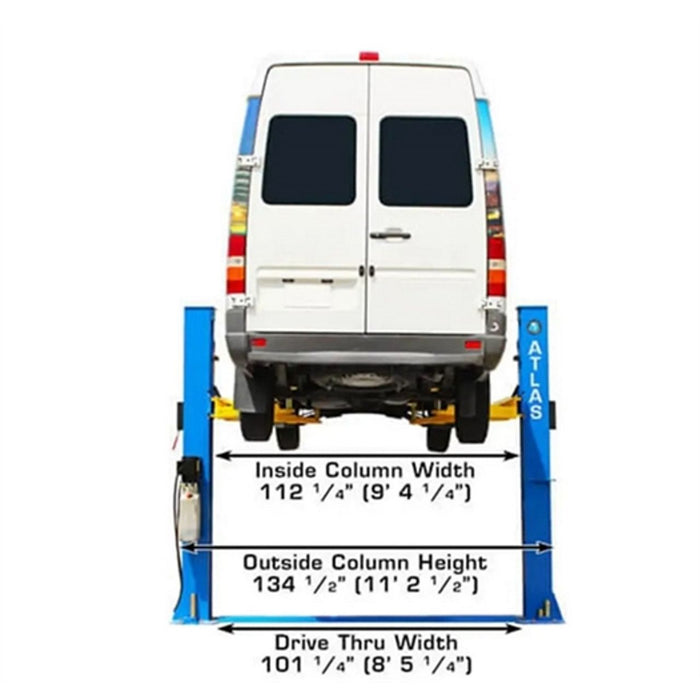 Atlas BP10000X 10,000 LB Baseplate Two-Post Car Lift | Commercial Grade Automotive Equipment | Model ATTD-BP10000X