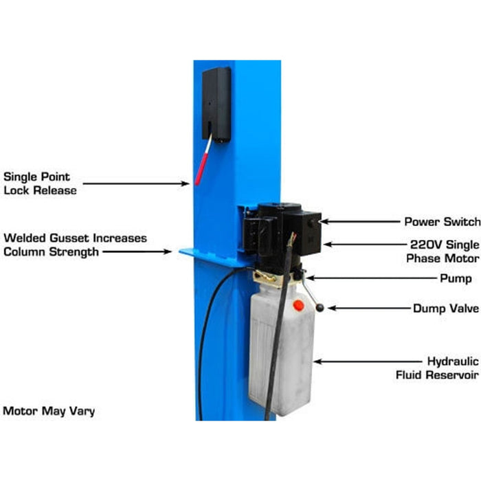 Atlas BP10000X 10,000 LB Baseplate Two-Post Car Lift | Commercial Grade Automotive Equipment | Model ATTD-BP10000X