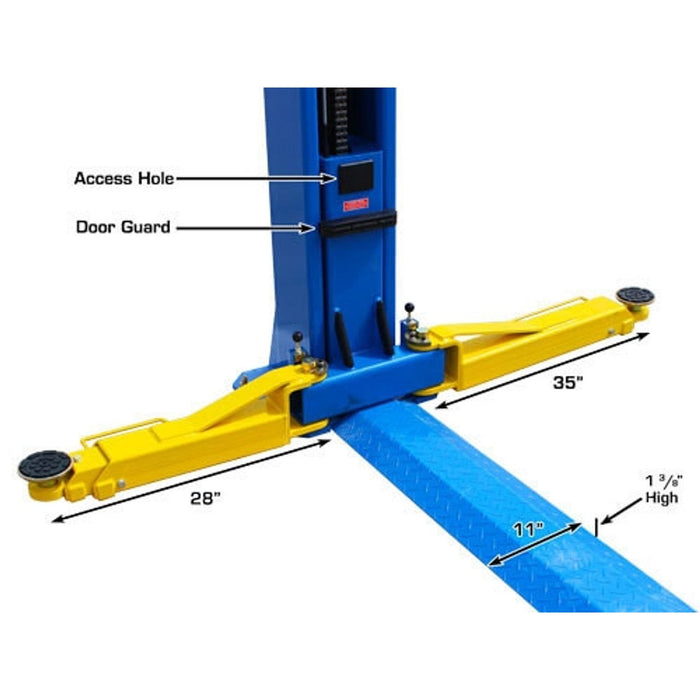 Atlas BP10000X 10,000 LB Baseplate Two-Post Car Lift | Commercial Grade Automotive Equipment | Model ATTD-BP10000X