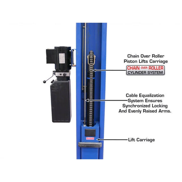 Atlas BP8000 2-Post Car Lift with Lawnmower Adapter Combo – 8,000 lb Capacity Garage Equipment