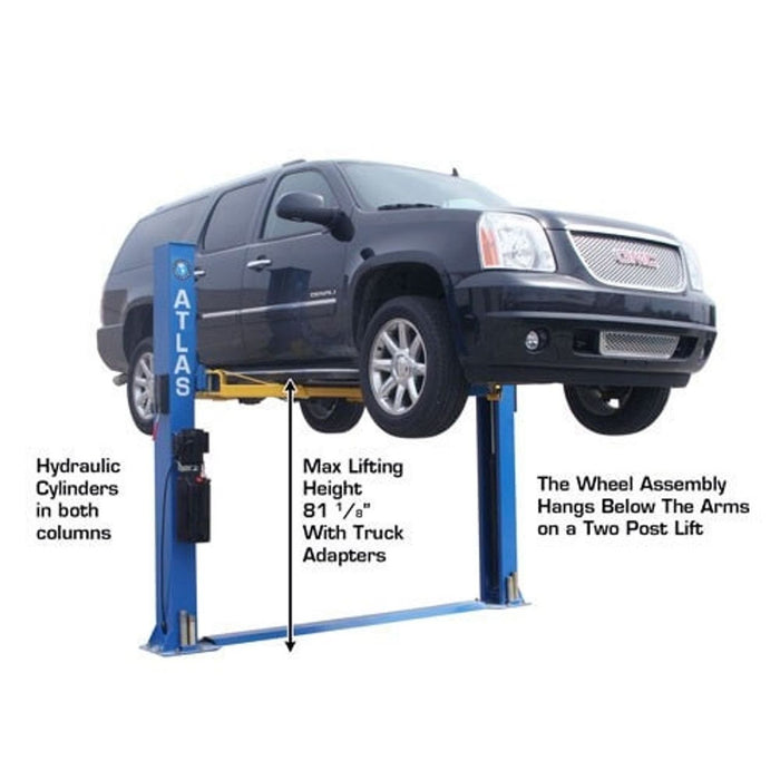 Atlas BP8000 2-Post Car Lift with Lawnmower Adapter Combo – 8,000 lb Capacity Garage Equipment