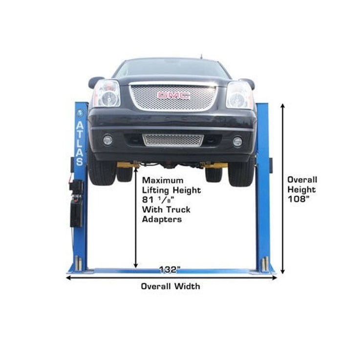 Atlas BP8000 2-Post Car Lift with Lawnmower Adapter Combo – 8,000 lb Capacity Garage Equipment