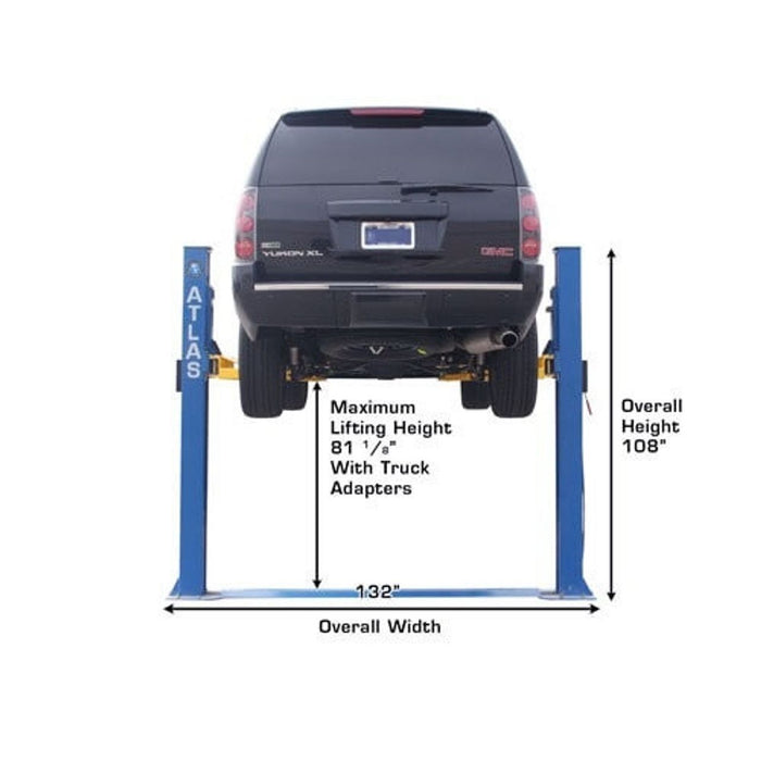 Atlas BP8000 2-Post Car Lift with Lawnmower Adapter Combo – 8,000 lb Capacity Garage Equipment