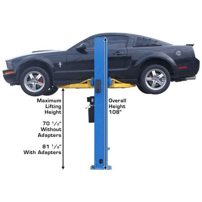 Atlas BP8000 2-Post Car Lift with Lawnmower Adapter Combo – 8,000 lb Capacity Garage Equipment