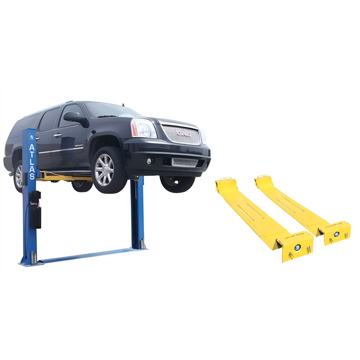 Atlas BP8000 2-Post Car Lift with Lawnmower Adapter Combo – 8,000 lb Capacity Garage Equipment