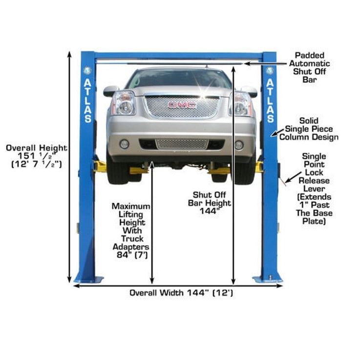 Atlas OHX10000X Extra Tall 2-Post Lift – Commercial Grade 10,000 lb. Capacity Automotive Hoist (ATTD-OHX10000X)