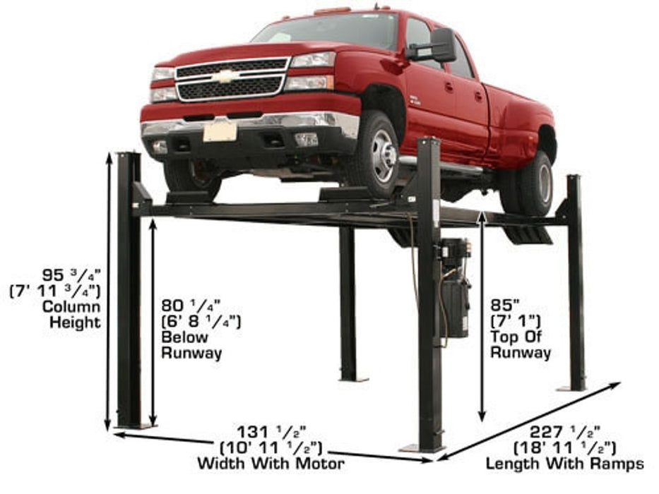 Atlas PRO9000 4-Post Lift with RJ6 Rolling Jacks Combo – 9,000 lb Capacity Car Lift | Atlas Automotive Equipment XH-PRO9-COMBO2 (Will Call Pickup)