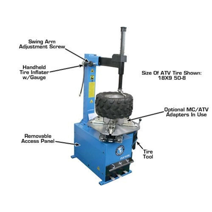 Atlas TC221 Rim-Clamp Tire Changer – Model ATTC221, 21″ Wheel Service Machine