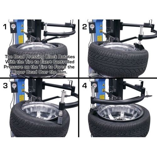 Atlas TC755EZ Tilt-Back Rim Clamp Tire Changer with E-Z Assist Arm | Professional Automotive Wheel Service Machine | Model TC755EZ