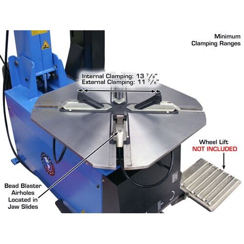 Atlas TC755EZ Tilt-Back Rim Clamp Tire Changer with E-Z Assist Arm | Professional Automotive Wheel Service Machine | Model TC755EZ