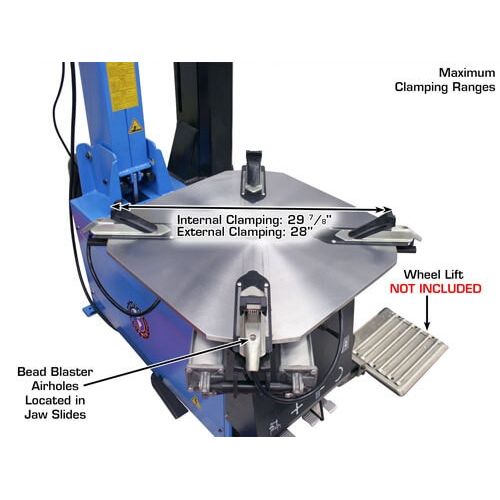 Atlas TC755EZ Tilt-Back Rim Clamp Tire Changer with E-Z Assist Arm | Professional Automotive Wheel Service Machine | Model TC755EZ