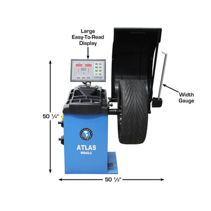 Atlas WB49-2 PRO 3D Computer Wheel Balancer | Premium Professional Automotive Wheel Balancing Machine | Model ATWB49-2-PRO