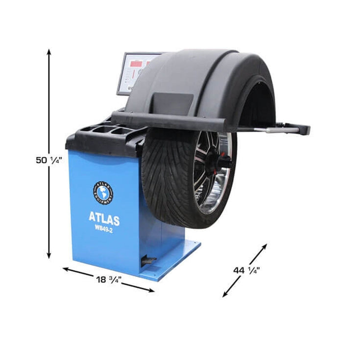 Atlas WB49-2 PRO 3D Computer Wheel Balancer | Premium Professional Automotive Wheel Balancing Machine | Model ATWB49-2-PRO