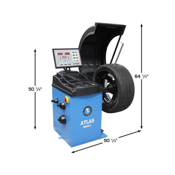 Atlas WB49-2 PRO 3D Computer Wheel Balancer | Premium Professional Automotive Wheel Balancing Machine | Model ATWB49-2-PRO