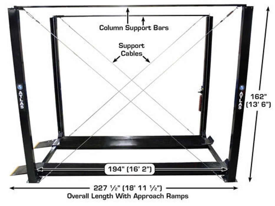 Atlas PRO7000ST Super Tall 4-Post Lift – 7,000 lb Capacity Car Storage & Service Lift | Atlas Automotive Equipment XH-PRO7000ST