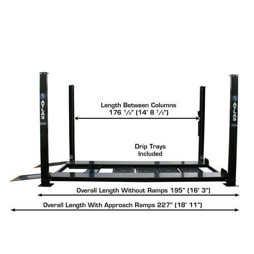 Atlas Garage PRO8000EXT-L 8,000 LB Extra Tall & Extra Long Portable 4-Post Car Lift | Professional-Grade Automotive Lift | Model XH-PRO-PRO8000EXT-L