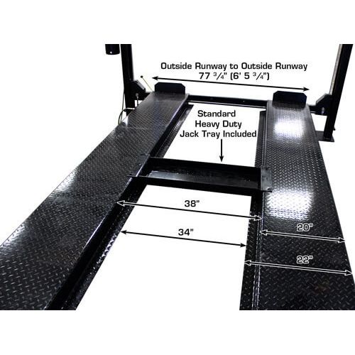 Atlas Garage PRO8000EXT-L 8,000 LB Extra Tall & Extra Long Portable 4-Post Car Lift | Professional-Grade Automotive Lift | Model XH-PRO-PRO8000EXT-L