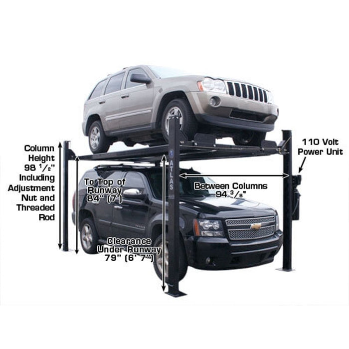Atlas Garage PRO8000EXT 8,000 LB Extra Tall Portable 4-Post Car Lift | Hobbyist & Home Garage Automotive Lift | Model XH-PRO8000EXT