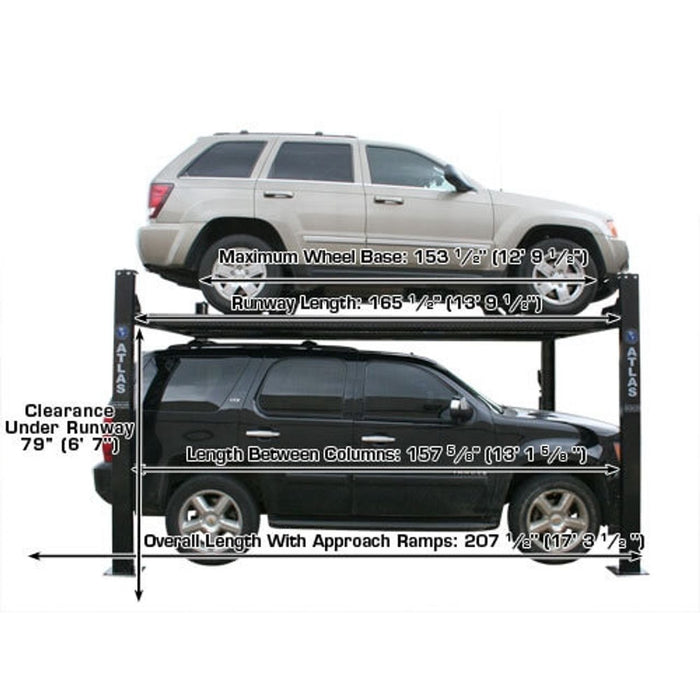 Atlas Garage PRO8000EXT 8,000 LB Extra Tall Portable 4-Post Car Lift | Hobbyist & Home Garage Automotive Lift | Model XH-PRO8000EXT