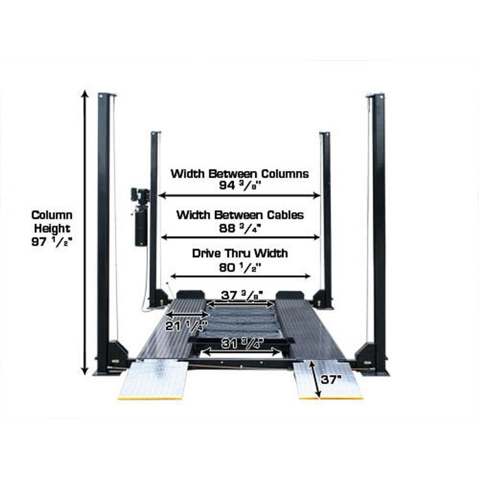 Atlas Garage PRO8000EXT 8,000 LB Extra Tall Portable 4-Post Car Lift | Hobbyist & Home Garage Automotive Lift | Model XH-PRO8000EXT