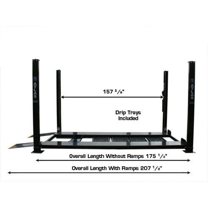 Atlas Garage PRO8000EXT 8,000 LB Extra Tall Portable 4-Post Car Lift | Hobbyist & Home Garage Automotive Lift | Model XH-PRO8000EXT