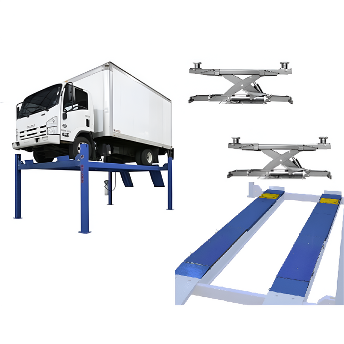 Atlas Platinum PVL14 14,000 lb 4‑Post Alignment Lift + RJ7000 Rolling Jacks + Alignment Kit (ALI‑Certified) | AP‑PVL14‑COMBO2‑FPD