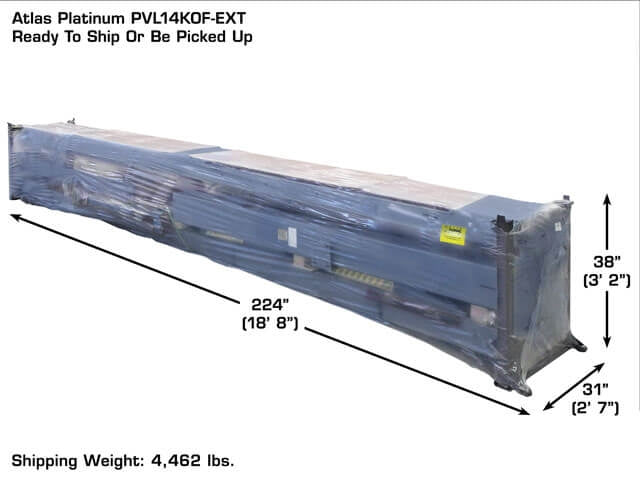 Atlas Platinum PVL14OF‑EXT 14,000 lb Open‑Front Alignment Lift + RJ7000 Rolling Bridge Jacks Combo | AP‑PVL14OF‑EXT‑COMBO (Will Call)