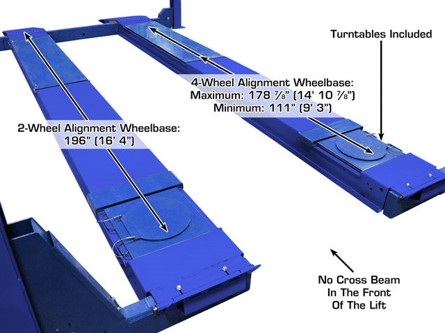 Atlas Platinum PVL14OF‑EXT 14,000 lb Open‑Front Alignment Lift + RJ7000 Rolling Bridge Jacks Combo | AP‑PVL14OF‑EXT‑COMBO (Will Call)