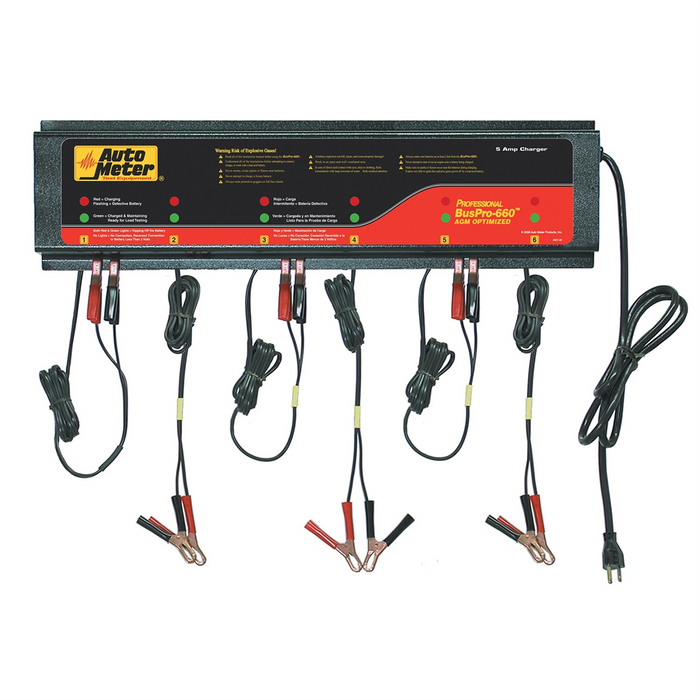 AutoMeter BUSPRO-660 6-Station AGM Smart Battery Charger