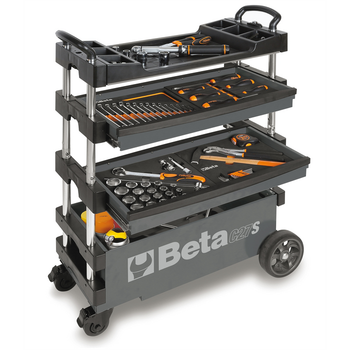 Beta Tools USA Folding Mobile Tool Cart, Grey BTA027000202