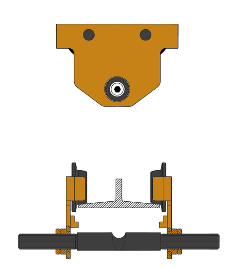 Low-Headroom Push Trolley  | 1/2 Ton | Bison Lifting PT005-ATP