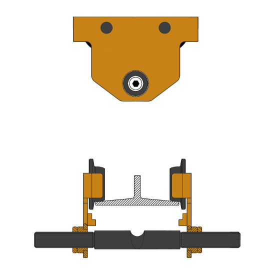 Low-Headroom Push Trolley  | 3 Ton | Bison Lifting PT030-ATP