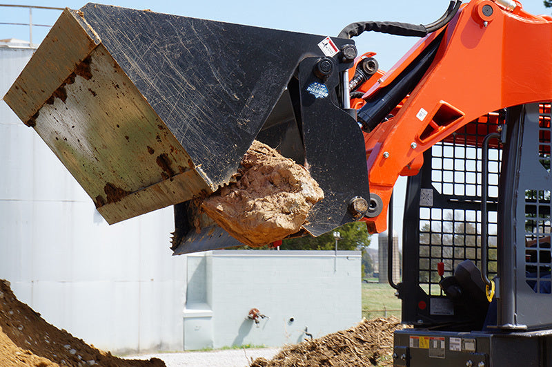 Skid Steer Bucket | 66'' | 4-in-1 | Smooth Edge | Blue Diamond Attachments 108780