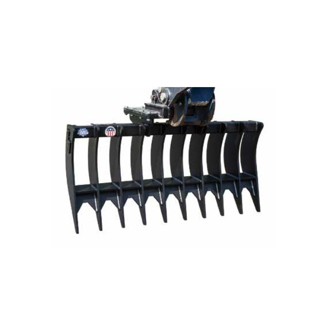 Blue Diamond Heavy Duty Excavator Rake – ½" Tines, 24–60" Width