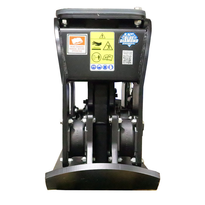 Blue Diamond Plate Compactor – Excavator & Skid Steer, Low Vibration