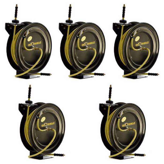 BluBird 3/8" x 75' Retractable Air Hose Reel Five Pack of BLBOSR3875, Buy 4 Get 1 Free