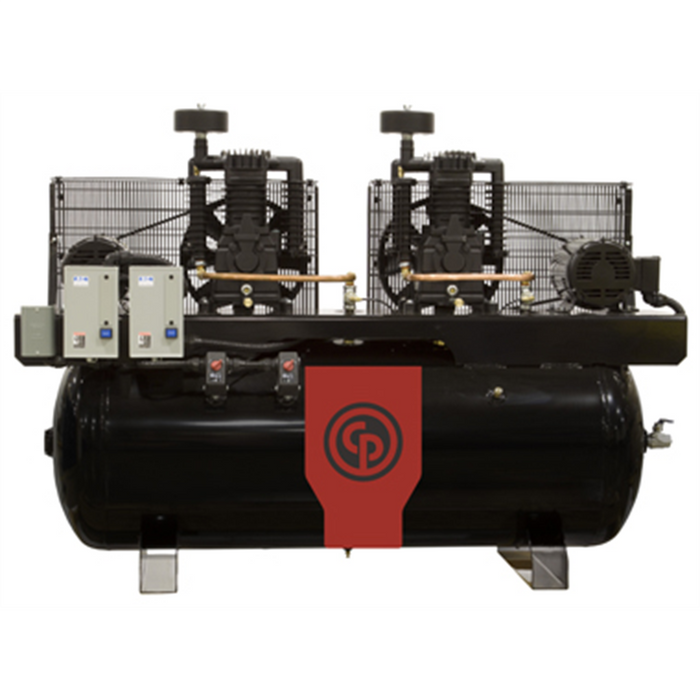 Chicago Pneumatic CPCRCP-15203D4 200H 2×7.5 HP 3-Phase Industrial Twin Compressor System 460V 65 CFM