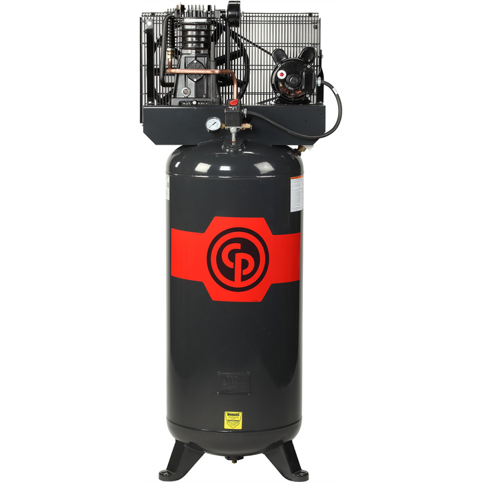Chicago Pneumatic 5 HP Single Phase 60 Gallon Vertical Air Compressor CPCRCP-561VNS, Heavy-Duty Cast Iron Pump, Industrial Performance